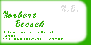 norbert becsek business card